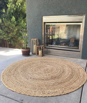Natural Outdoor And Indoor Jute Rug, Natural Woven Rugs Uk